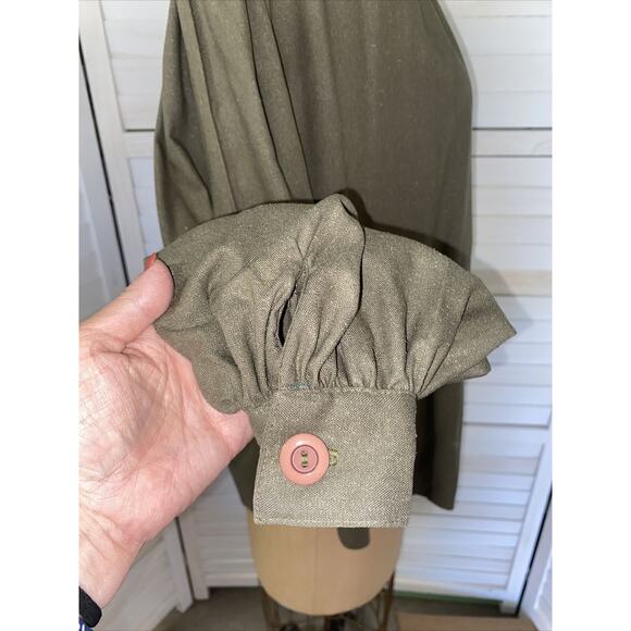 Style De Santa Fe Women’s Blouse Shirt 100% Silk Olive Green Southwest Sz Small - Picture 4 of 8